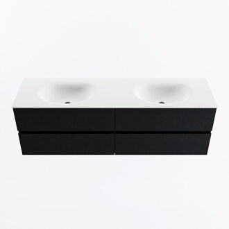 Mondiaz VICA 160cm badmeubel onderkast Urban 4 lades. Wastafel MOON dubbel 2 kraangaten, kleur Talc.