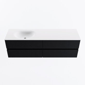 Mondiaz VICA 160cm badmeubel onderkast Urban 4 lades. Wastafel MOON links 1 kraangat, kleur Talc.
