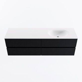 Mondiaz VICA 160cm badmeubel onderkast Urban 4 lades. Wastafel MOON rechts zonder kraangat, kleur Talc.