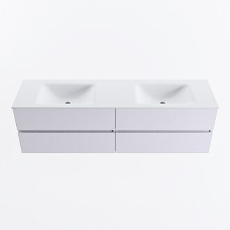 Mondiaz VICA 170cm badmeubel onderkast Cale 4 lades. Wastafel CLOUD dubbel zonder kraangat, kleur Talc.