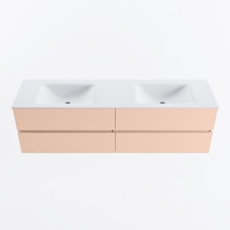 Mondiaz VICA 170cm badmeubel onderkast Rosee 4 lades. Wastafel CLOUD dubbel 2 kraangaten, kleur Talc.