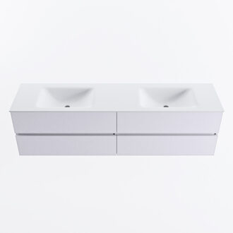 Mondiaz VICA 180cm badmeubel onderkast Cale 4 lades. Wastafel CLOUD dubbel zonder kraangat, kleur Talc.