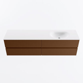 Mondiaz VICA 180cm badmeubel onderkast Rust 4 lades. Wastafel MOON rechts 1 kraangat, kleur Talc.