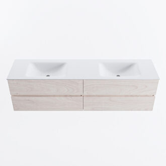 Mondiaz VICA 180cm badmeubel onderkast Underlayment 4 lades. Wastafel CLOUD dubbel 2 kraangaten, kleur Talc.
