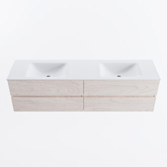 Mondiaz VICA 180cm badmeubel onderkast Underlayment 4 lades. Wastafel CLOUD dubbel zonder kraangat, kleur Talc.