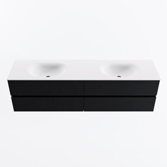 Mondiaz VICA 180cm badmeubel onderkast Urban 4 lades. Wastafel MOON dubbel zonder kraangat, kleur Talc.