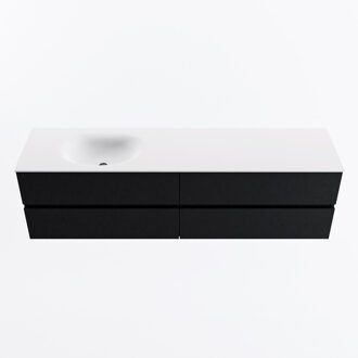 Mondiaz VICA 180cm badmeubel onderkast Urban 4 lades. Wastafel MOON links zonder kraangat, kleur Talc.