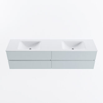 Mondiaz VICA 190cm badmeubel onderkast Clay 4 lades. Wastafel CLOUD dubbel 2 kraangaten, kleur Talc.