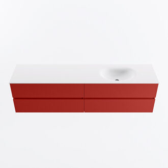 Mondiaz VICA 190cm badmeubel onderkast Fire 4 lades. Wastafel MOON rechts 1 kraangat, kleur Talc.