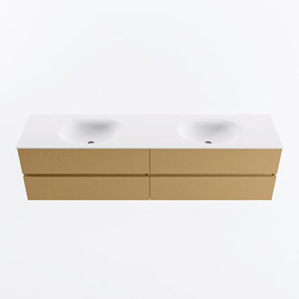 Mondiaz VICA 190cm badmeubel onderkast Oro 4 lades. Wastafel MOON dubbel 2 kraangaten, kleur Talc.