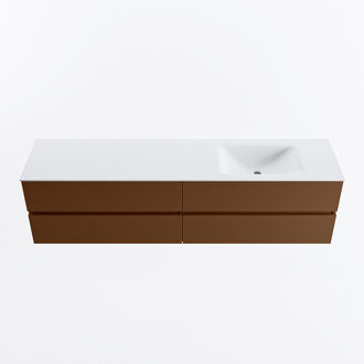 Mondiaz VICA 190cm badmeubel onderkast Rust 4 lades. Wastafel CLOUD rechts 1 kraangat, kleur Talc.