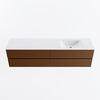 Mondiaz VICA 190cm badmeubel onderkast Rust 4 lades. Wastafel CLOUD rechts zonder kraangat, kleur Talc.
