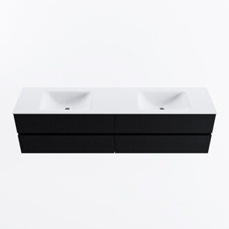 Mondiaz VICA 190cm badmeubel onderkast Urban 4 lades. Wastafel CLOUD dubbel 2 kraangaten, kleur Talc.