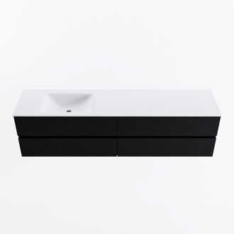 Mondiaz VICA 190cm badmeubel onderkast Urban 4 lades. Wastafel CLOUD links zonder kraangat, kleur Talc.