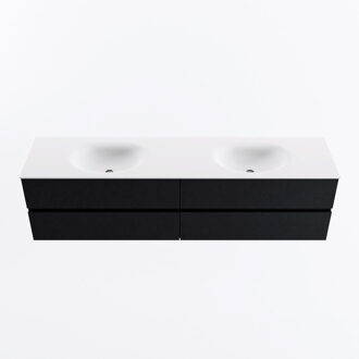 Mondiaz VICA 190cm badmeubel onderkast Urban 4 lades. Wastafel MOON dubbel 2 kraangaten, kleur Talc.