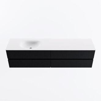 Mondiaz VICA 190cm badmeubel onderkast Urban 4 lades. Wastafel MOON links 1 kraangat, kleur Talc.