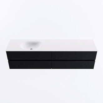 Mondiaz VICA 190cm badmeubel onderkast Urban 4 lades. Wastafel MOON links zonder kraangat, kleur Talc.