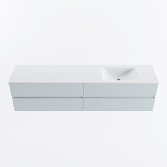 Mondiaz VICA 200cm badmeubel onderkast Clay 4 lades. Wastafel CLOUD rechts zonder kraangat, kleur Talc.