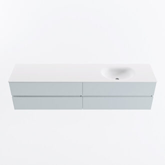 Mondiaz VICA 200cm badmeubel onderkast Clay 4 lades. Wastafel MOON rechts zonder kraangat, kleur Talc.
