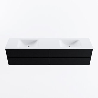 Mondiaz VICA 200cm badmeubel onderkast Urban 4 lades. Wastafel CLOUD dubbel 2 kraangaten, kleur Talc.