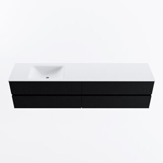 Mondiaz VICA 200cm badmeubel onderkast Urban 4 lades. Wastafel CLOUD links zonder kraangat, kleur Talc.