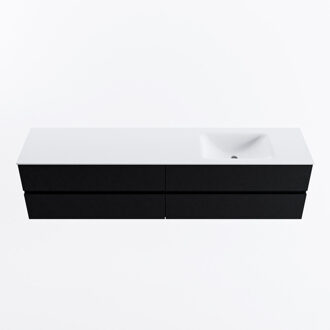 Mondiaz VICA 200cm badmeubel onderkast Urban 4 lades. Wastafel CLOUD rechts 1 kraangat, kleur Talc.