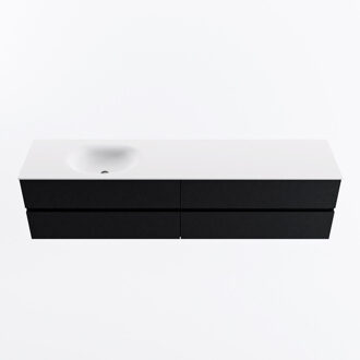 Mondiaz VICA 200cm badmeubel onderkast Urban 4 lades. Wastafel MOON links 1 kraangat, kleur Talc.