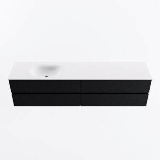 Mondiaz VICA 200cm badmeubel onderkast Urban 4 lades. Wastafel MOON links zonder kraangat, kleur Talc.