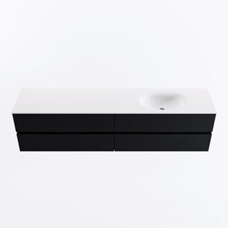 Mondiaz VICA 200cm badmeubel onderkast Urban 4 lades. Wastafel MOON rechts 1 kraangat, kleur Talc.