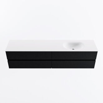 Mondiaz VICA 200cm badmeubel onderkast Urban 4 lades. Wastafel MOON rechts zonder kraangat, kleur Talc.