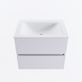 Mondiaz VICA 60cm badmeubel onderkast Cale 2 lades. Wastafel CLOUD midden 1 kraangat, kleur Talc.