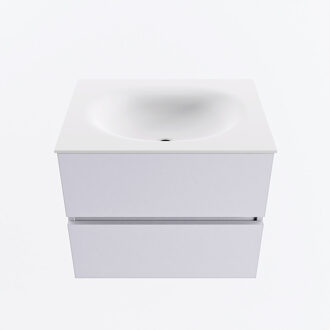 Mondiaz VICA 60cm badmeubel onderkast Cale 2 lades. Wastafel MOON midden 1 kraangat, kleur Talc.