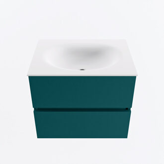 Mondiaz VICA 60cm badmeubel onderkast Smag 2 lades. Wastafel MOON midden 1 kraangat, kleur Talc.