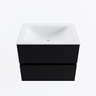 Mondiaz VICA 60cm badmeubel onderkast Urban 2 lades. Wastafel CLOUD midden 1 kraangat, kleur Talc.