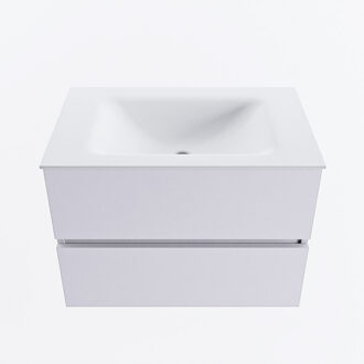 Mondiaz VICA 70cm badmeubel onderkast Cale 2 lades. Wastafel CLOUD midden zonder kraangat, kleur Talc.