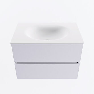 Mondiaz VICA 70cm badmeubel onderkast Cale 2 lades. Wastafel MOON midden 1 kraangat, kleur Talc.