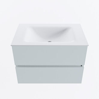 Mondiaz VICA 70cm badmeubel onderkast Clay 2 lades. Wastafel CLOUD midden 1 kraangat, kleur Talc.