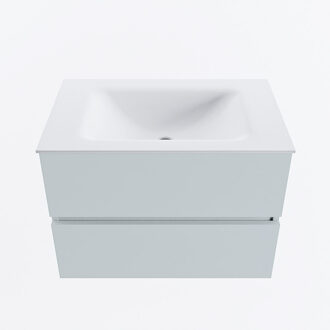Mondiaz VICA 70cm badmeubel onderkast Clay 2 lades. Wastafel CLOUD midden zonder kraangat, kleur Talc.