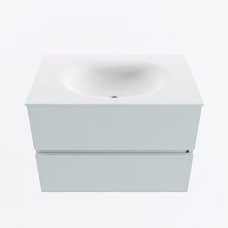 Mondiaz VICA 70cm badmeubel onderkast Clay 2 lades. Wastafel MOON midden 1 kraangat, kleur Talc.