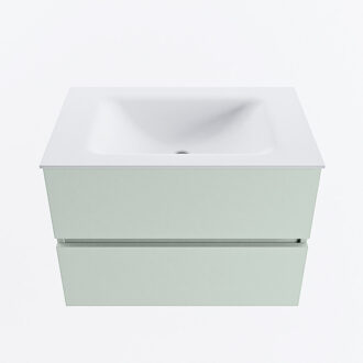 Mondiaz VICA 70cm badmeubel onderkast Greey 2 lades. Wastafel CLOUD midden 1 kraangat, kleur Talc.