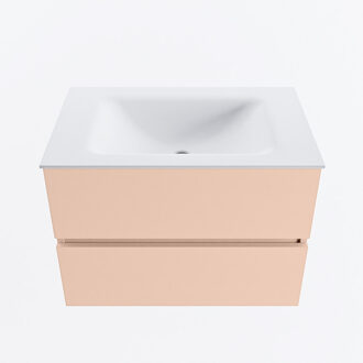 Mondiaz VICA 70cm badmeubel onderkast Rosee 2 lades. Wastafel CLOUD midden 1 kraangat, kleur Talc.