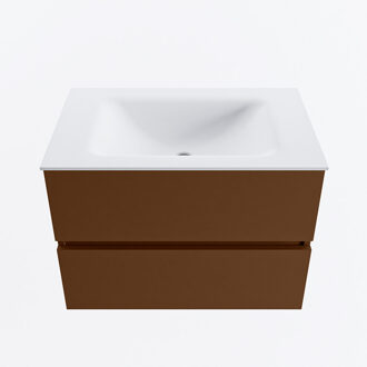 Mondiaz VICA 70cm badmeubel onderkast Rust 2 lades. Wastafel CLOUD midden 1 kraangat, kleur Talc.