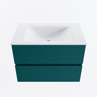 Mondiaz VICA 70cm badmeubel onderkast Smag 2 lades. Wastafel CLOUD midden zonder kraangat, kleur Talc.