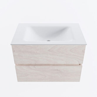 Mondiaz VICA 70cm badmeubel onderkast Underlayment 2 lades. Wastafel CLOUD midden 1 kraangat, kleur Talc.