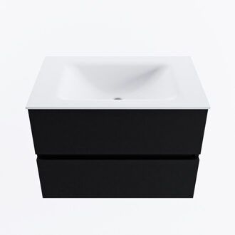 Mondiaz VICA 70cm badmeubel onderkast Urban 2 lades. Wastafel CLOUD midden 1 kraangat, kleur Talc.