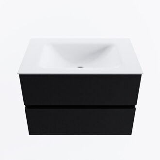 Mondiaz VICA 70cm badmeubel onderkast Urban 2 lades. Wastafel CLOUD midden zonder kraangat, kleur Talc.