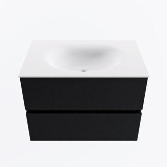 Mondiaz VICA 70cm badmeubel onderkast Urban 2 lades. Wastafel MOON midden 1 kraangat, kleur Talc.