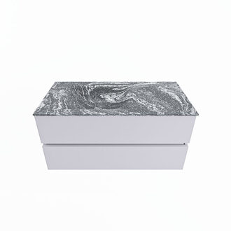 Mondiaz VICA-DLUX 100cm badmeubel onderkast Cale 2 lades. Inbouw wastafel CLOUD links 1 kraangat, kleur Lava.