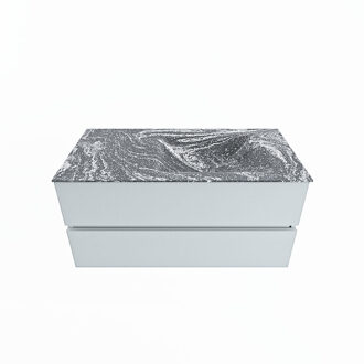 Mondiaz VICA-DLUX 100cm badmeubel onderkast Clay 2 lades. Inbouw wastafel CLOUD rechts zonder kraangat, kleur Lava.