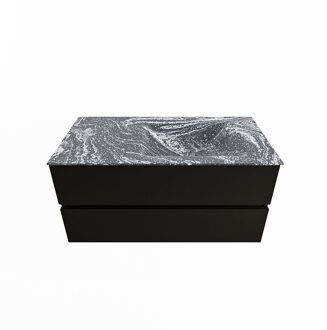 Mondiaz VICA-DLUX 100cm badmeubel onderkast Urban 2 lades. Inbouw wastafel CLOUD rechts 1 kraangat, kleur Lava.